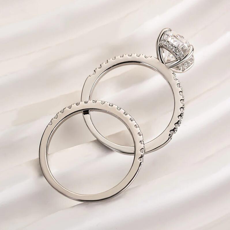 4.0 Carat Oval Cut Wedding Ring Set Receive a Free Band Ring