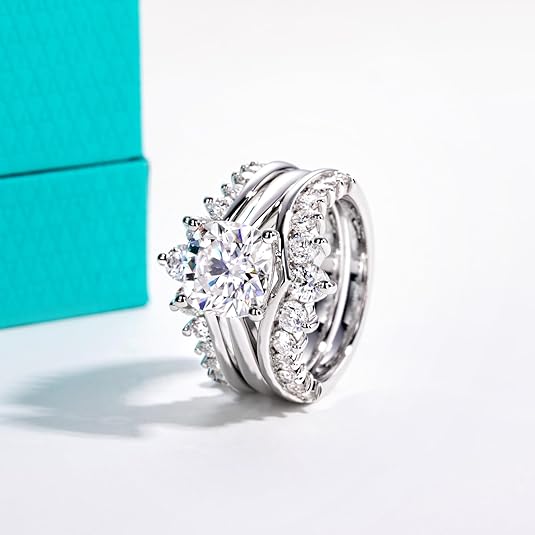 4.52CT Moissanite Bridal Set, 925 Silver Engagement Ring