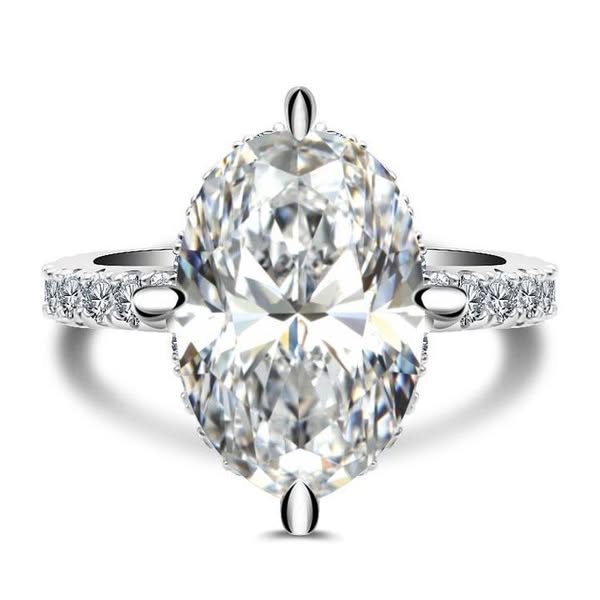 Classic 4 Prong Oval Cut Engagement Ring