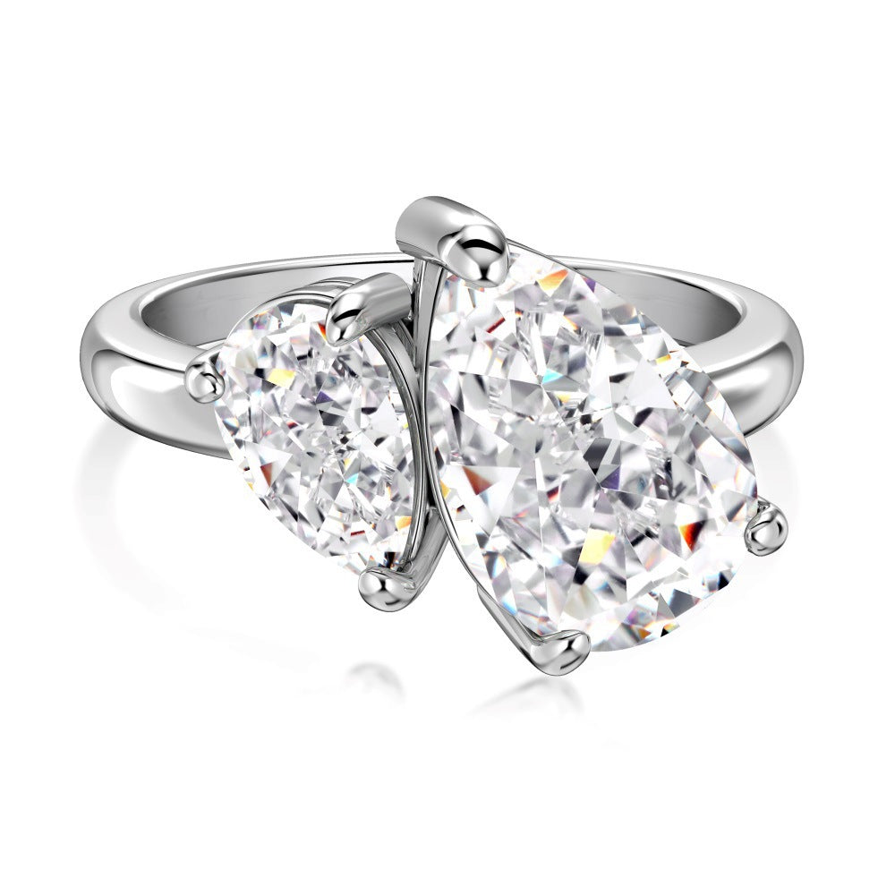 Elegant Moissanite Sterling Silver Ring – Timeless Sparkle