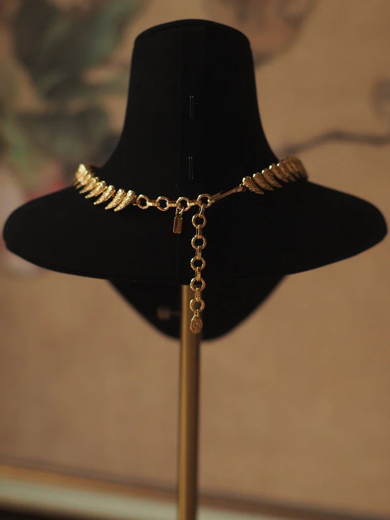 Handcrafted 24k Gold Plated Brass Necklace & Earrings Set