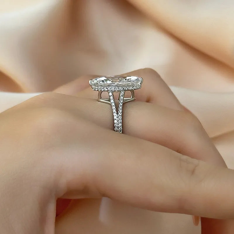 Exquisite Split Shank 4.0Ct Marquise Cut Engagement Ring