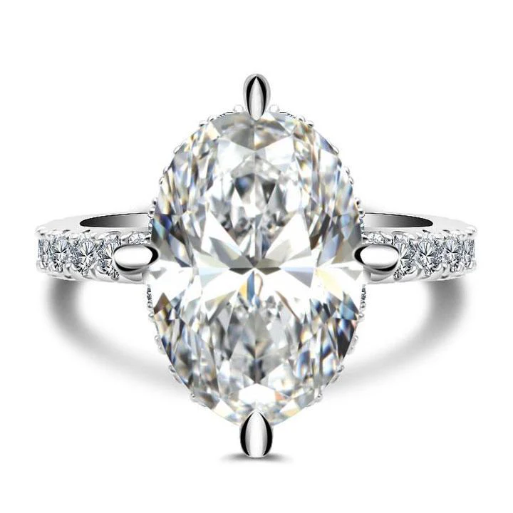 Classic 4 Prong Oval Cut Engagement Ring