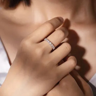 Matching Round Moissanite Wedding Band
