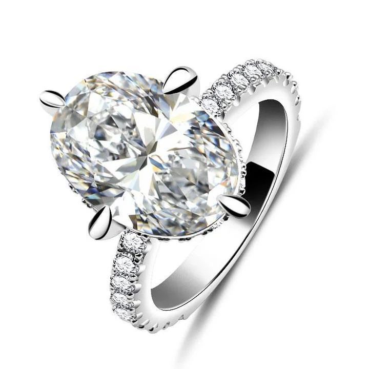Classic 4 Prong Oval Cut Engagement Ring