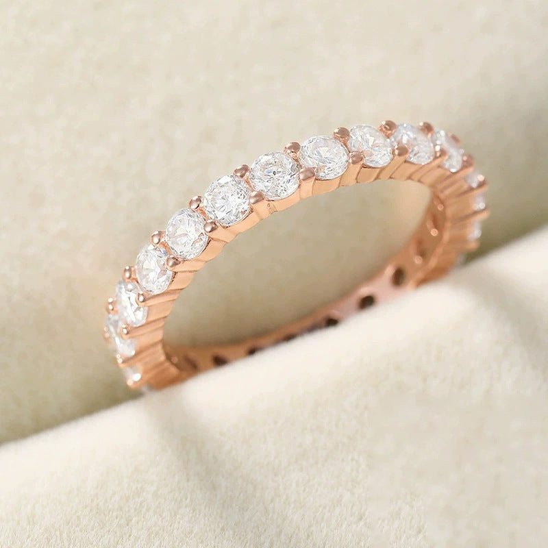 Matching Round Moissanite Wedding Band