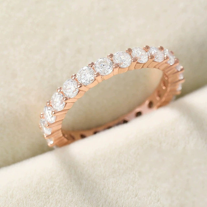 Matching Round Moissanite Wedding Band