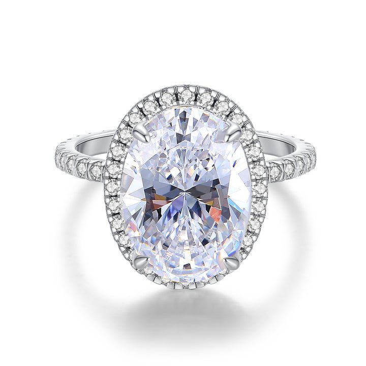 S925 Sterling silver Halo Oval Cut Wedding & Engagement Ring