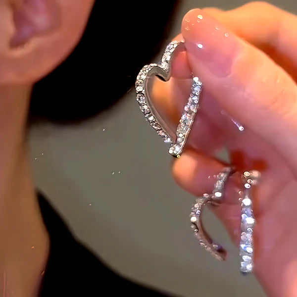 14K Gold-Plated Elegant Heart Earrings – Sparkling Zircon Studs