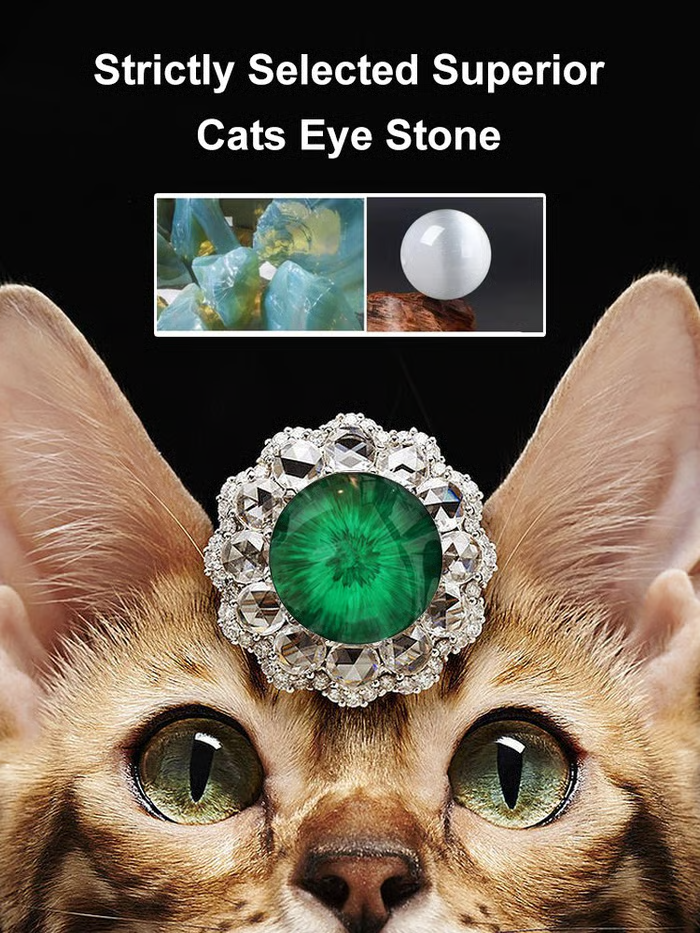 Cat Eye Stone Complete Diamond Necklace