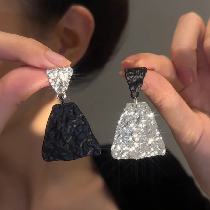 Black & White Colorblock Statement Earrings