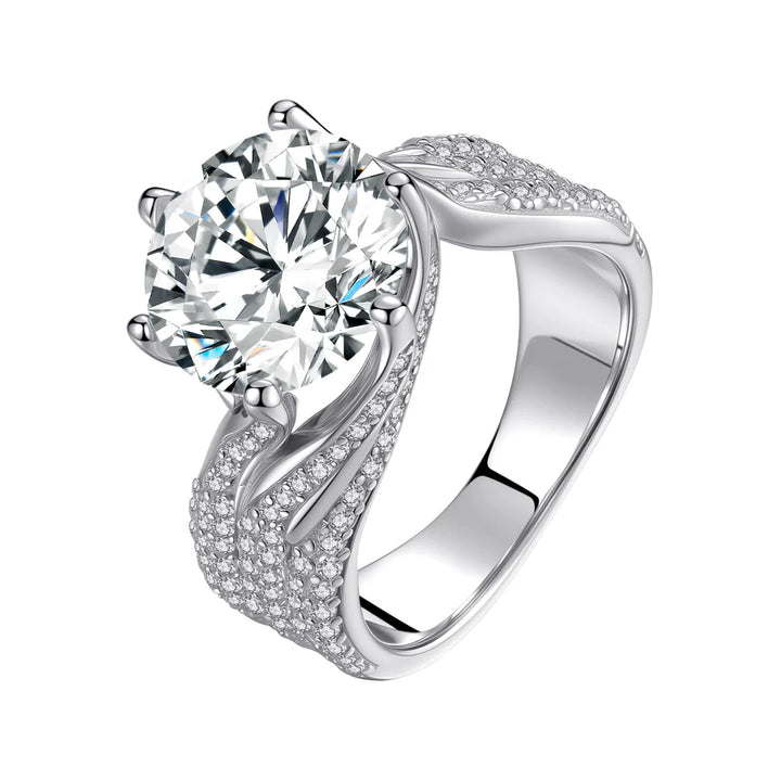 Eternity’s Echo – S925 sterling silver Triple Row Diamond Statement Ring