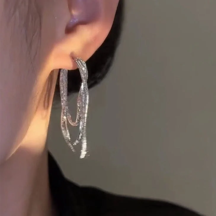 Elegant Soft Chain Tassel Earrings