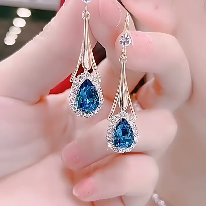 Ocean Drop Crystal Earrings
