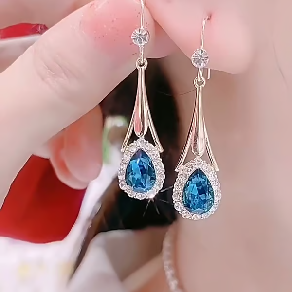 Ocean Drop Crystal Earrings