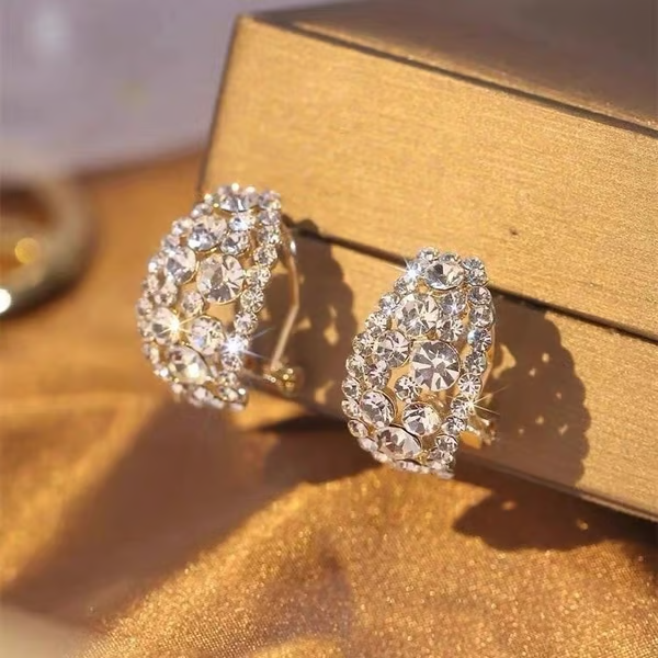 Aurora Crown Diamond Hoops