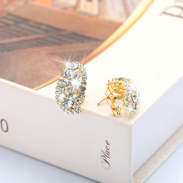 Aurora Crown Diamond Hoops
