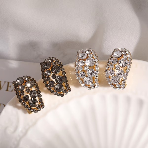 Aurora Crown Diamond Hoops