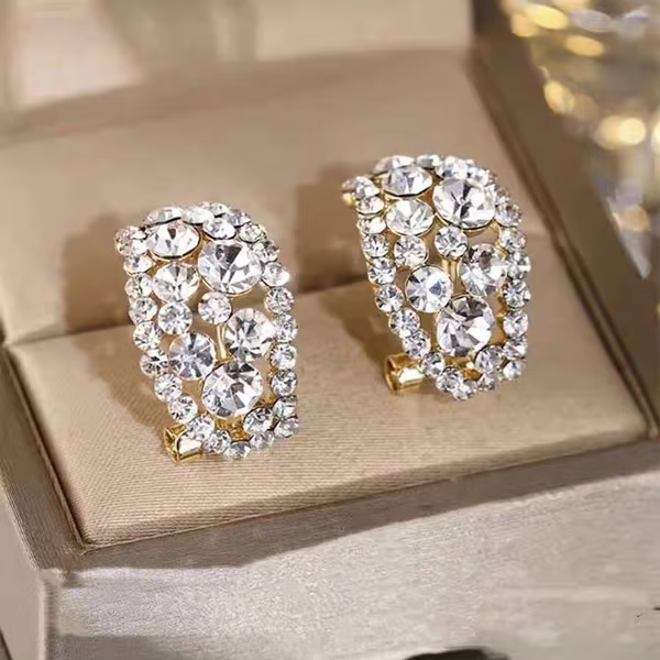 Aurora Crown Diamond Hoops
