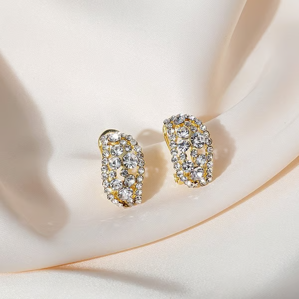 Aurora Crown Diamond Hoops