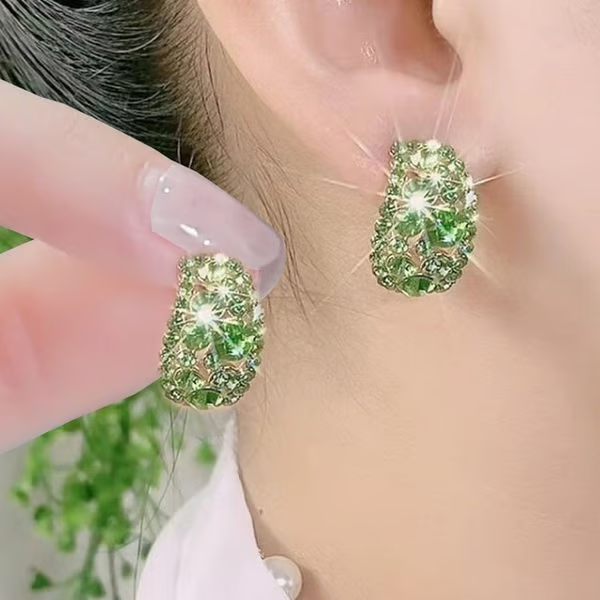 Aurora Crown Diamond Hoops