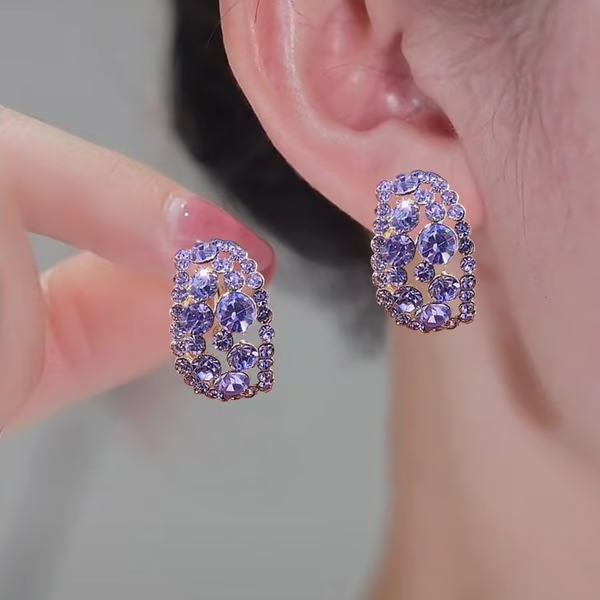 Aurora Crown Diamond Hoops