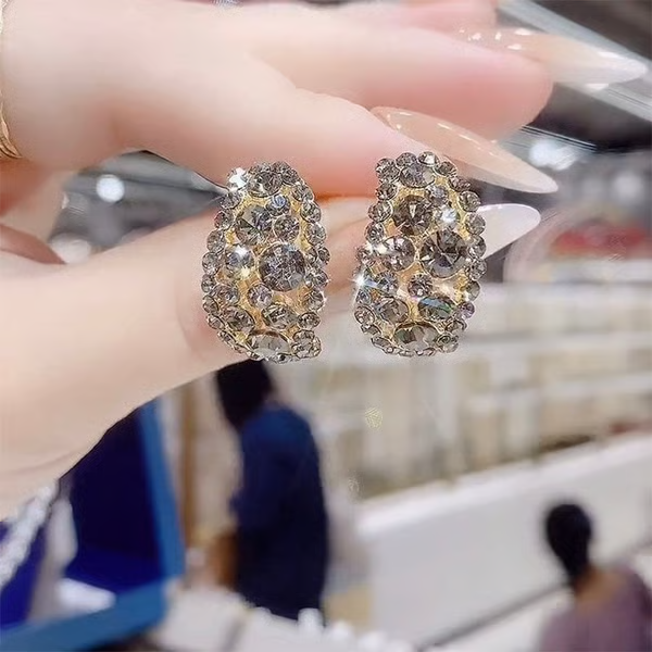 Aurora Crown Diamond Hoops