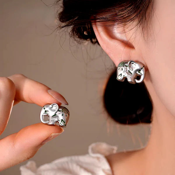 14K Gold-Plated Stylish Elephant Stud Earrings