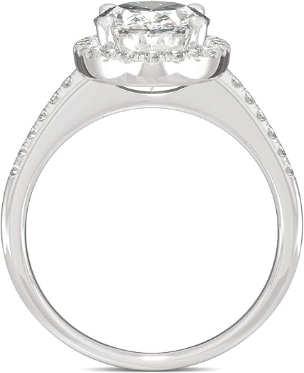 4.5CT Oval Cut Moissanite Engagement Ring | 18K White Gold