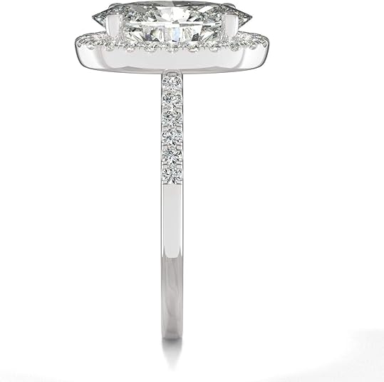 4.5CT Oval Cut Moissanite Engagement Ring | 18K White Gold