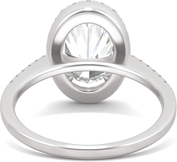 4.5CT Oval Cut Moissanite Engagement Ring | 18K White Gold