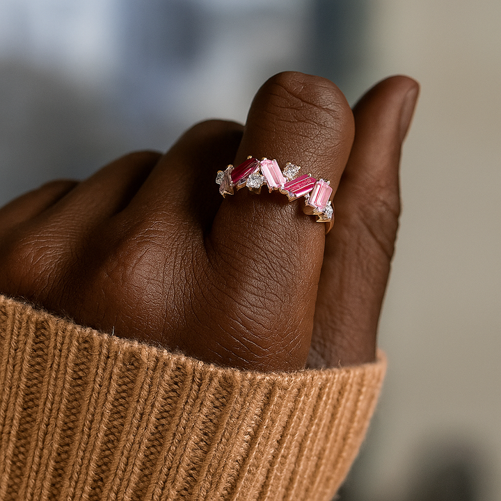 For Self - I Am Enough Pink Diamond Ring