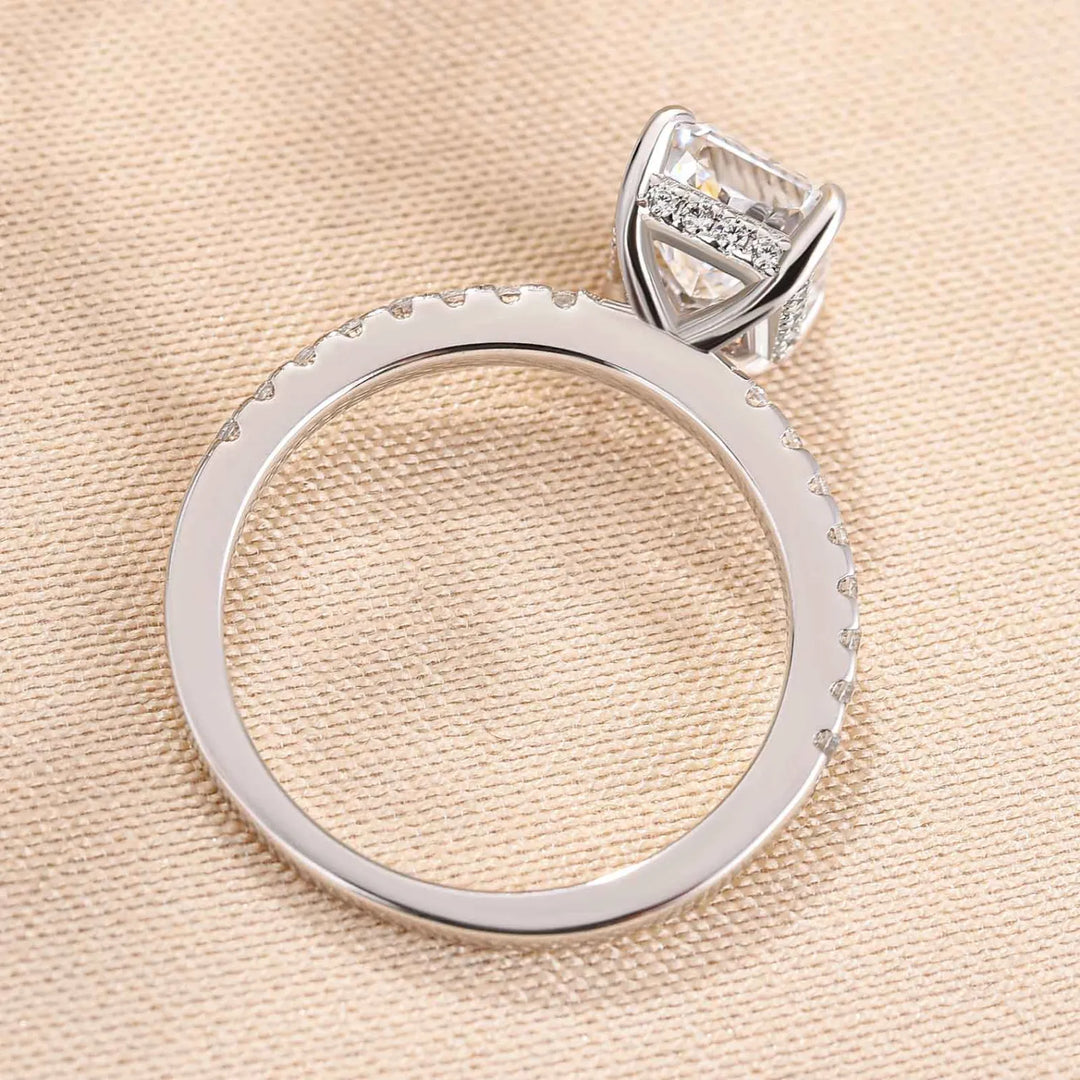 S925 Sterling silver Radiant Cut Simulated Diamond Promise Ring