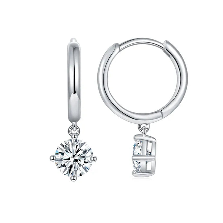 Classic Four Claw Moissanite Drop Earrings
