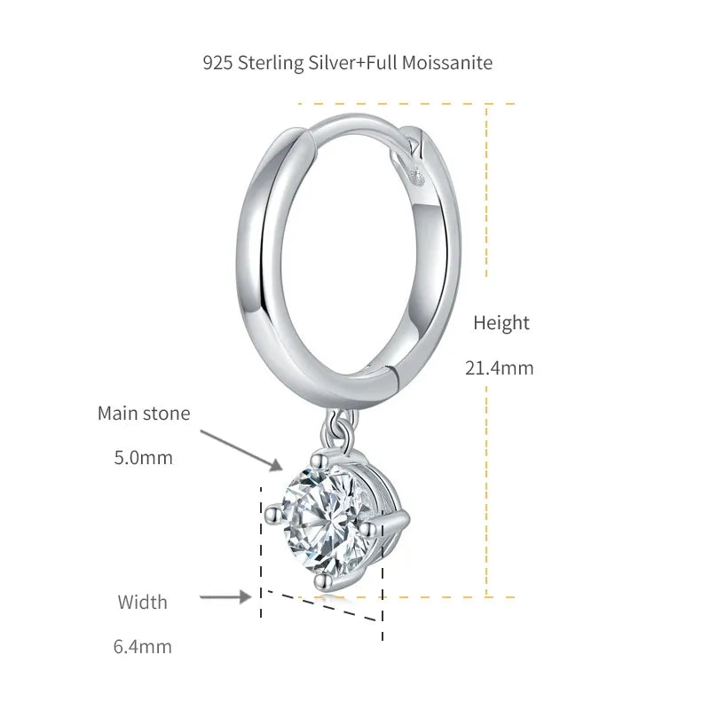 Classic Four Claw Moissanite Drop Earrings