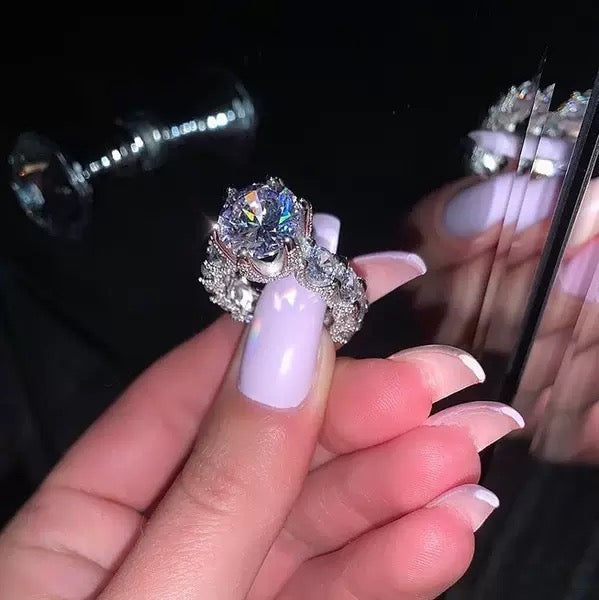 Timeless Marquise Floral Ring – Dainty & Stackable Sterling Silver Band