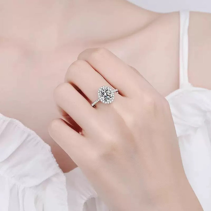 S925 Sterling silver Halo Oval Cut Wedding & Engagement Ring