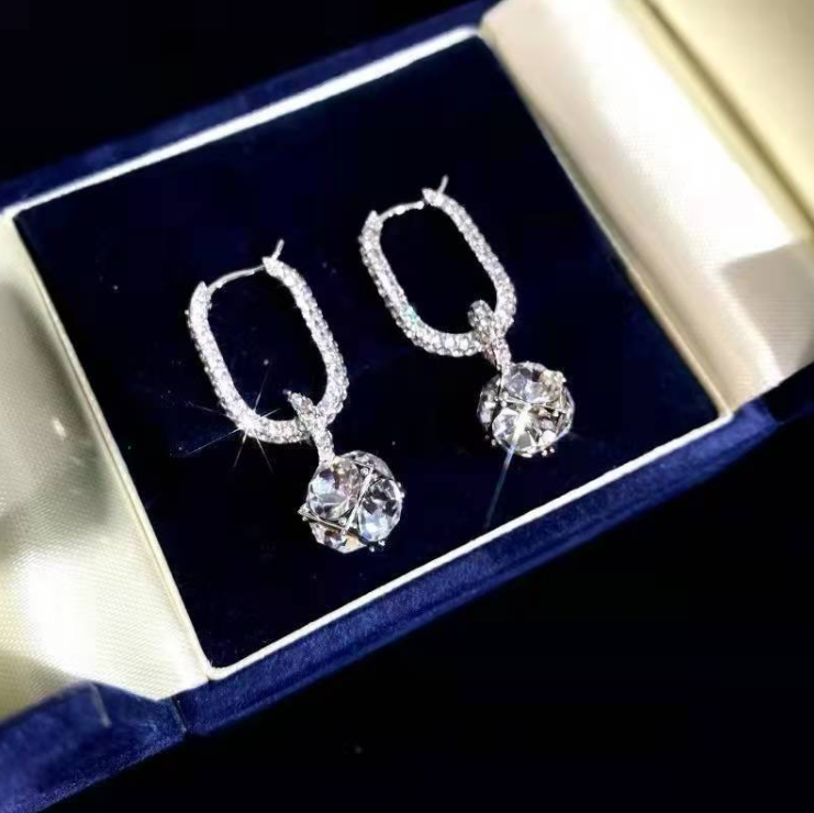 Brilliant Diamond Orb Earrings