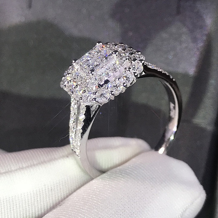 Romantic 7.0Ct Cushion Cut Three-Stone Ring