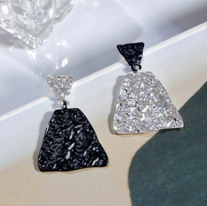 Black & White Colorblock Statement Earrings