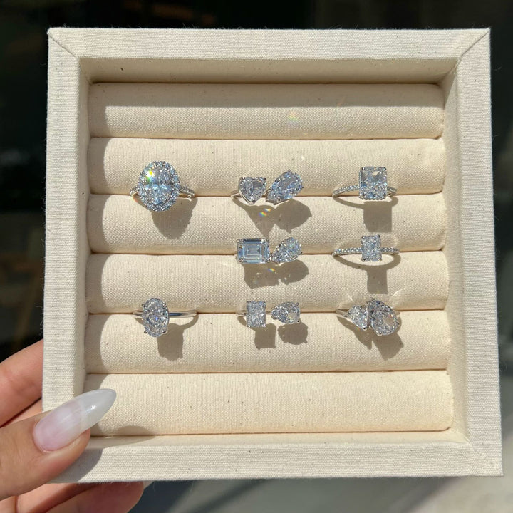 Elegant Moissanite Sterling Silver Ring – Timeless Sparkle