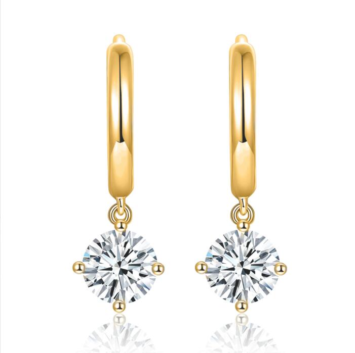 Classic Four Claw Moissanite Drop Earrings