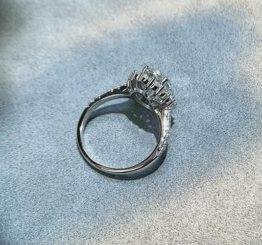 4.5CT Oval Cut Moissanite Engagement Ring | 18K White Gold