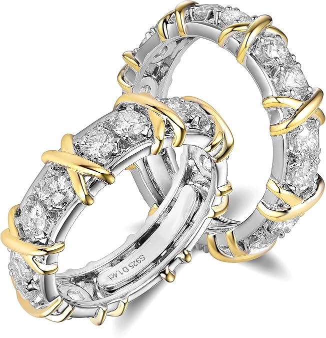 S925 Sterling Silver Moissanite Cross Full Diamond Ring