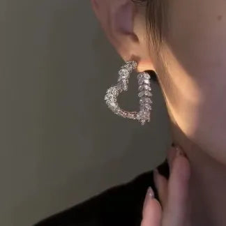 Wheat Ears Cross Heart Earrings