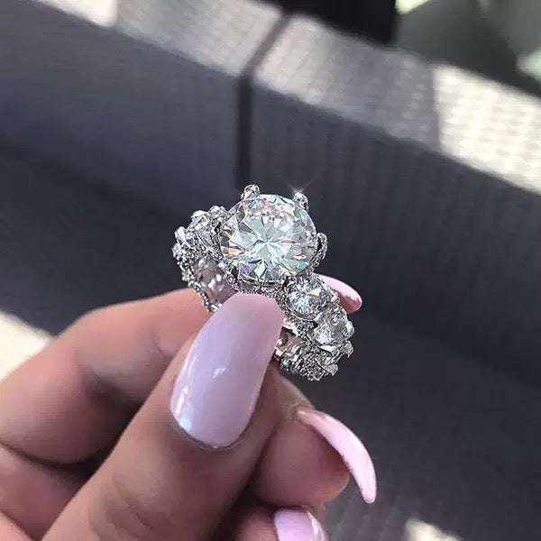 Timeless Marquise Floral Ring – Dainty & Stackable Sterling Silver Band