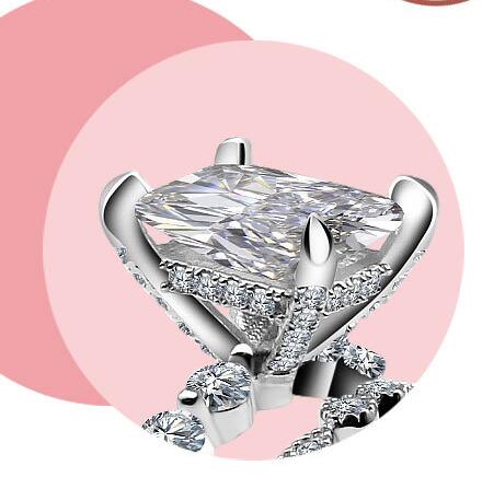 Starlight Bloom | Cushion Cut S925 Silver Moissanite Ring