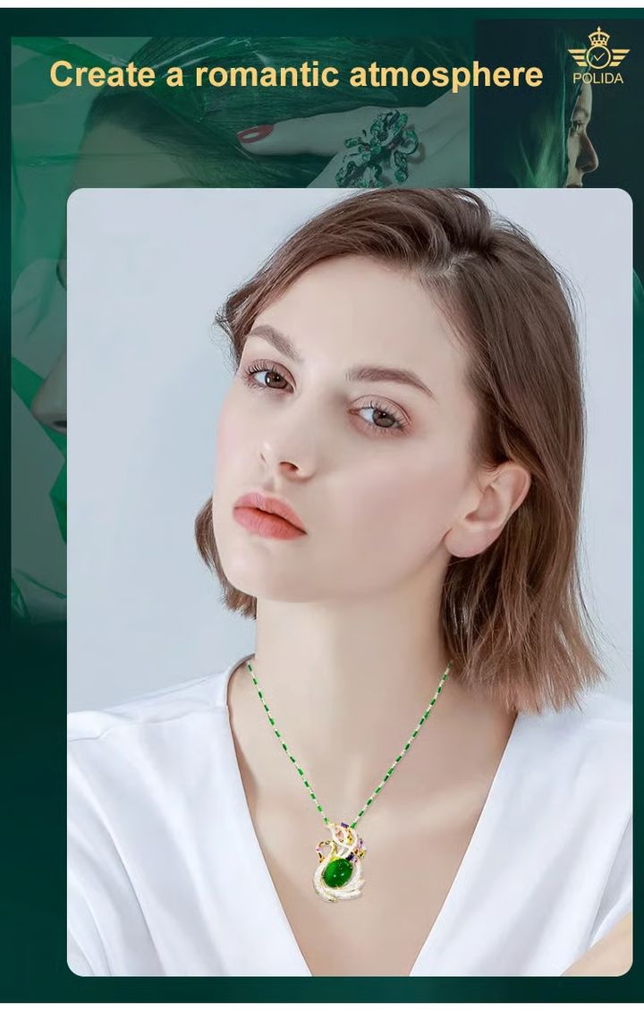 Cat Eye Stone Complete Diamond Necklace