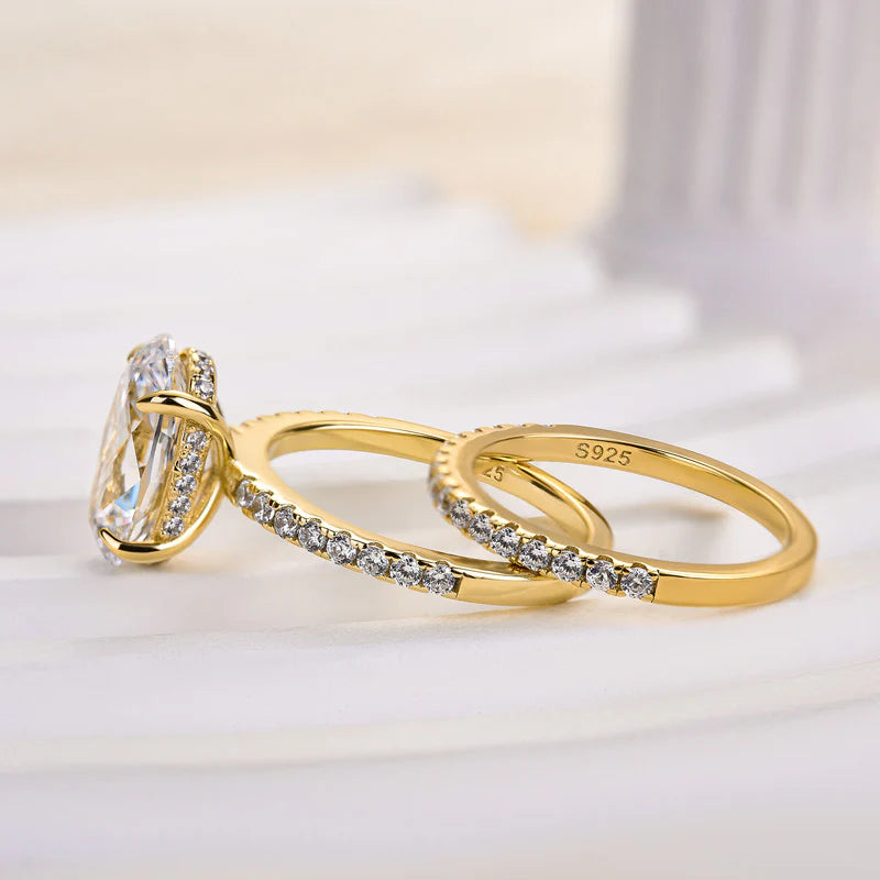 4.0 Carat Oval Cut Wedding Ring Set Receive a Free Band Ring