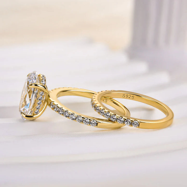 4.0 Carat Oval Cut Wedding Ring Set Receive a Free Band Ring